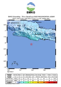 Gempa M5,3 di Pangandaran, tak Berpotensi Tsunami