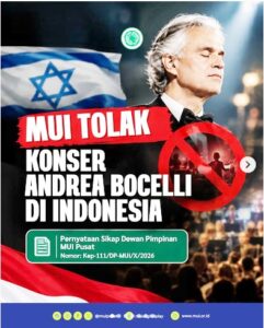 Kemenag Dukung Sikap MUI, Tolak Konser Andrea Bocelli di Indonesia